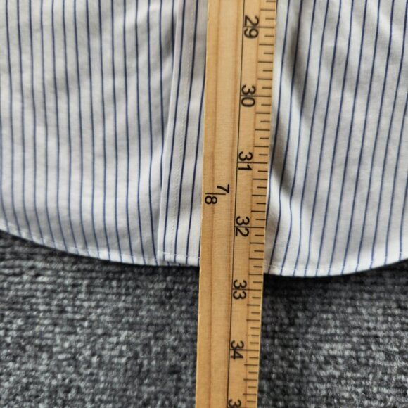 Brooks Brothers Non-Iron Blue 16 36 Cotton Point Slim Striped Shirt Button Up - Picture 14 of 16